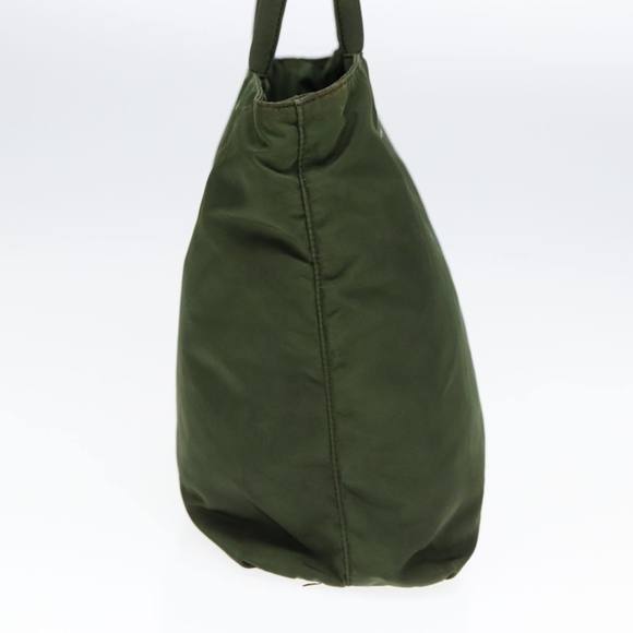 PRADA Tote Bag Nylon Khaki Silver Auth ep5279 - Picture 4 of 16